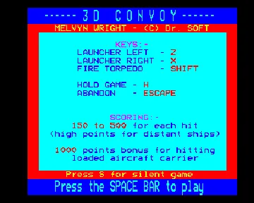 3D Convoy (1984)(Doctor)[h TSTH] screen shot title